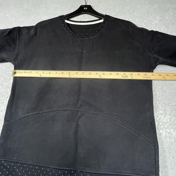 Lululemon Crewneck Womens Size 8 Black Keep Up Crew Cotton Fleece Pullover Faded - Picture 6 of 11